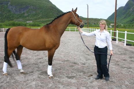 Leder i Meløy Hestesportslag Kristin Sandaa